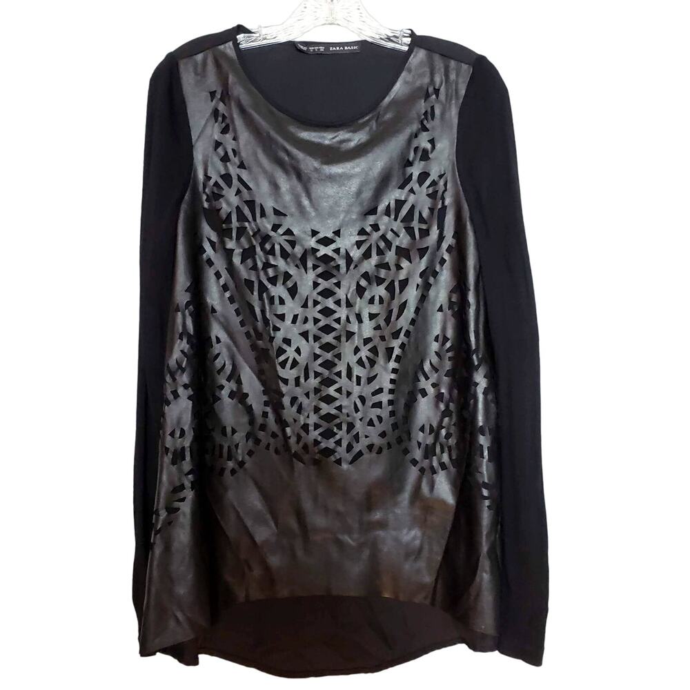 Zara Laser Cut Vegan Leather Top - S RESHOOT
